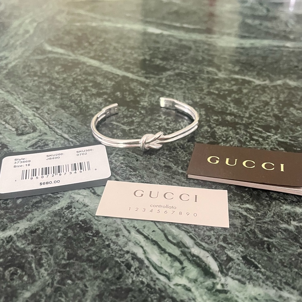 Sterling Silver Gucci Bangle Bracelet